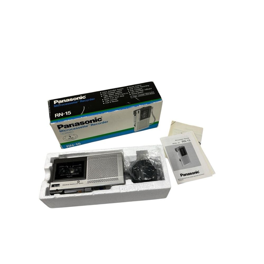 Panasonic RN-15 Microcassette Recorder 2 Speed w/ Box & Manual